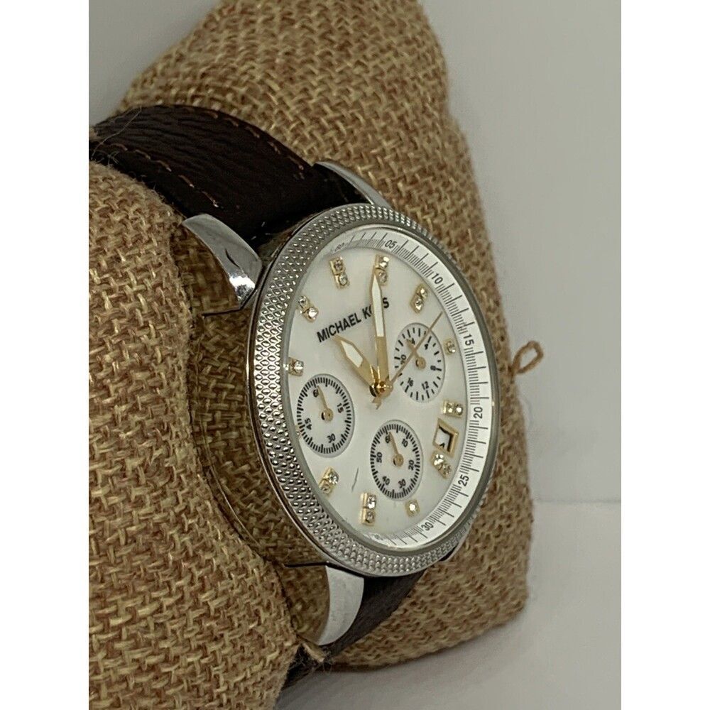 Michael Kors Jet Set MK5057 Womens Brown Leather Analog Dial Quartz Watch WFH190 - Picture 4 of 10